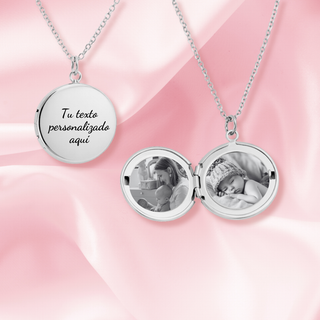 Relicario Redondo Personalizado Grabado Láser