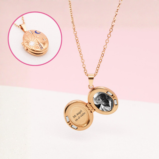 Relicario Cosmos Dorado Personalizado