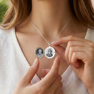 Relicario Redondo Personalizado Grabado Láser