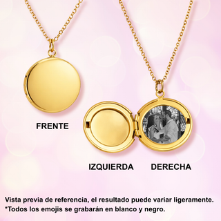 Relicario Redondo Personalizado Grabado Láser