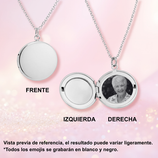 Relicario Redondo Personalizado Grabado Láser