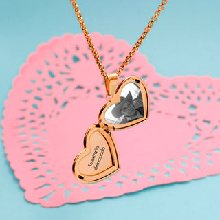 Relicario Zirconias Corazón Personalizado