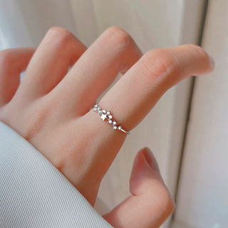 Anillo Ajustable Estrella y Diamantes