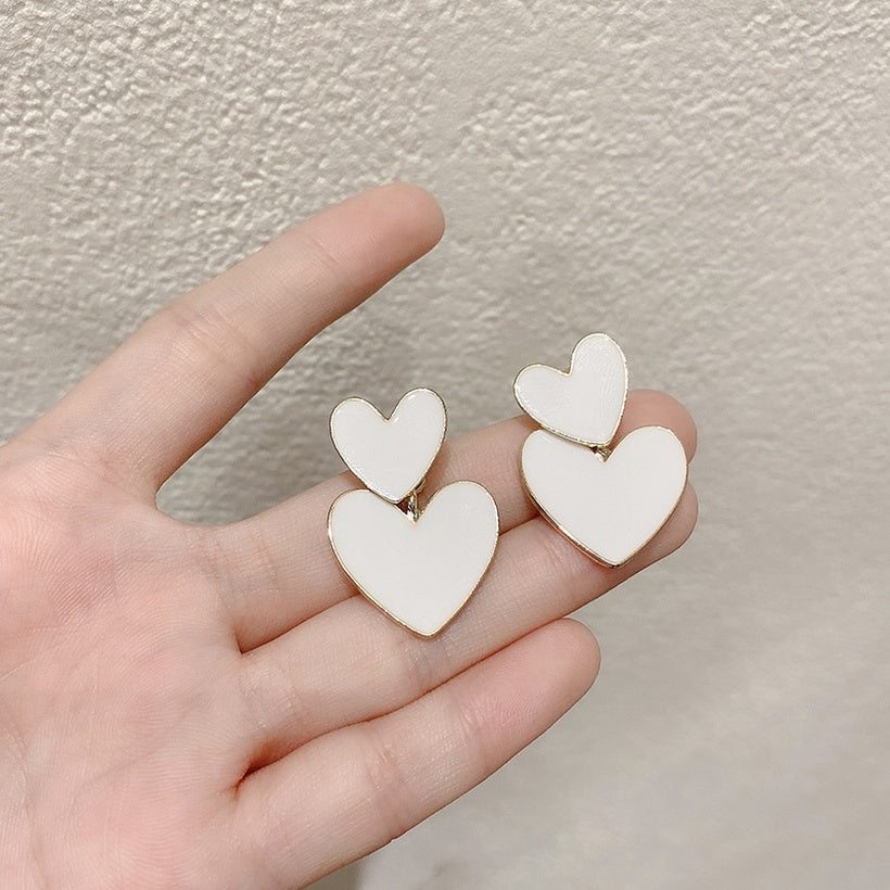 Aretes de Corazón Blancos